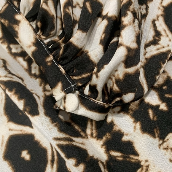 INC International Concepts Tie-Dye Charm Peasant Top Cream & Brown size 1X - Picture 7 of 11